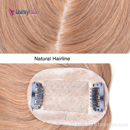 Silk Top Human Hair Topper Weft Supplier 6*9cm Silk Base Top Hairpiece Virgin Brazilian Clip in Hair Topper for Women